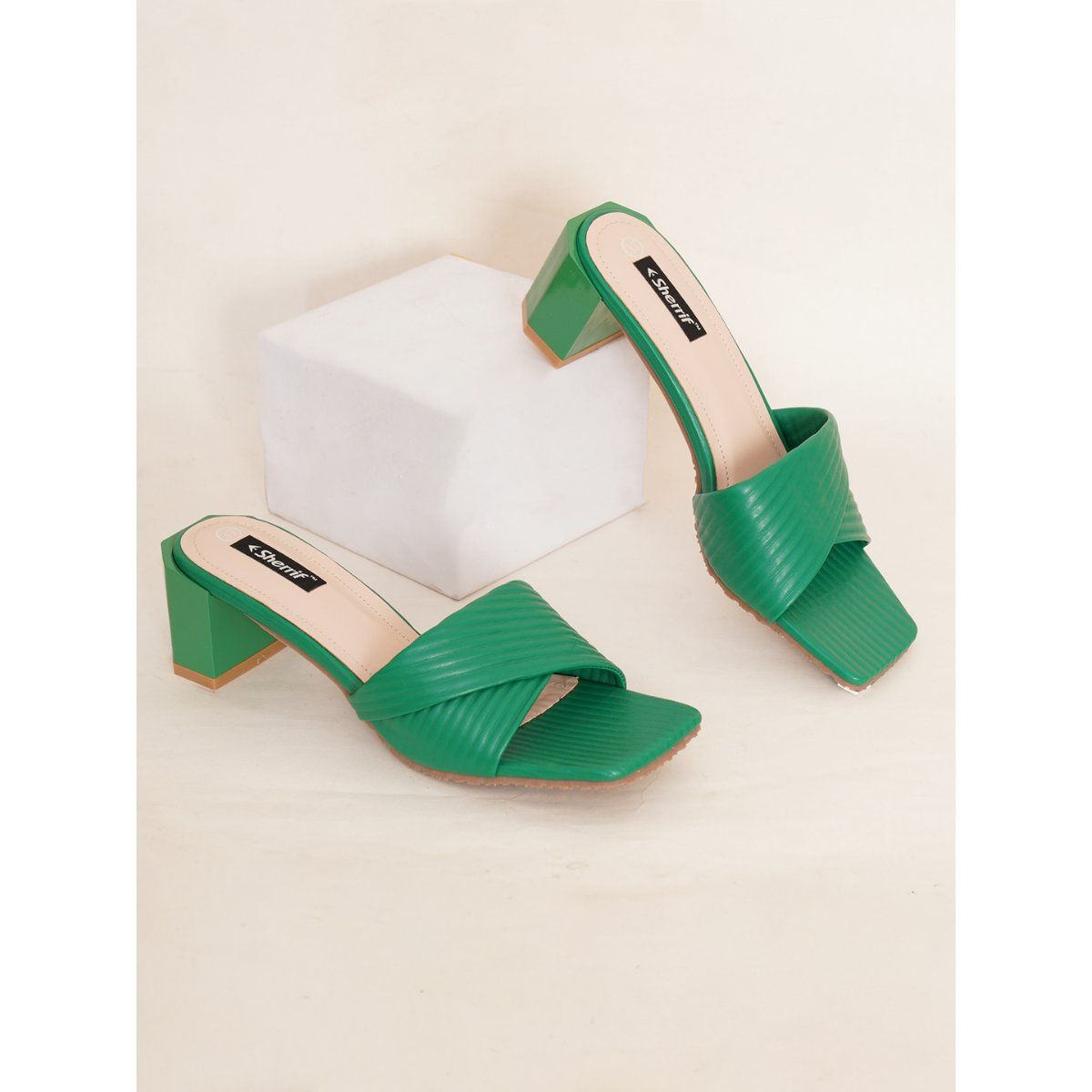 Green discount color sandals