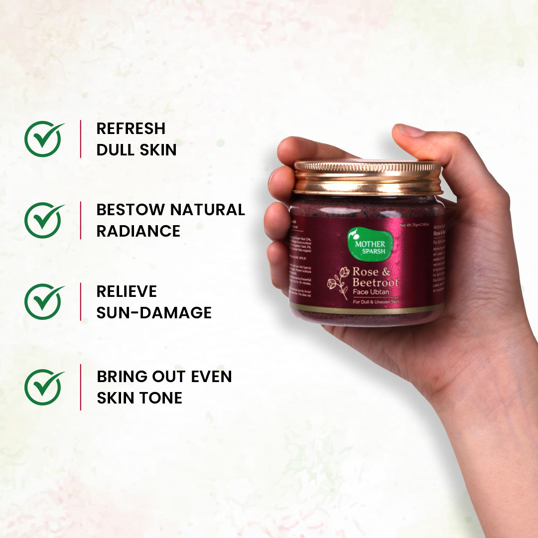 Mother Sparsh Rose & Beetroot Face Ubtan Powder For Dull & Uneven Skin