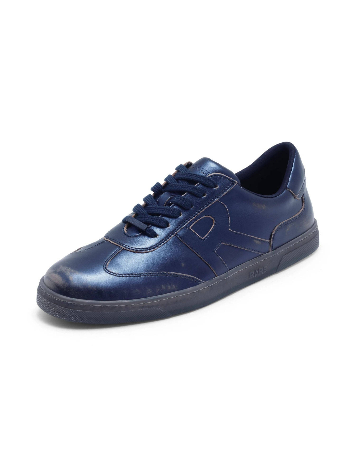 Rare Rabbit Mercure Buy Rare Rabbit Mercure Metallic Navy Blue Genuine Leather Sneaker Online