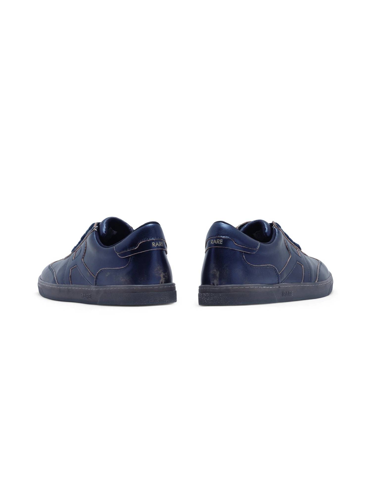 Rare Rabbit Mercure Buy Rare Rabbit Mercure Metallic Navy Blue Genuine Leather Sneaker Online