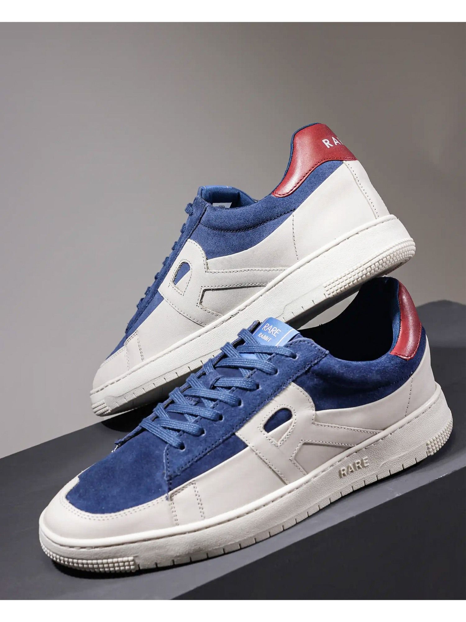Buy Rare Rabbit Terra Blue & White Genuine Leather Sneaker Online