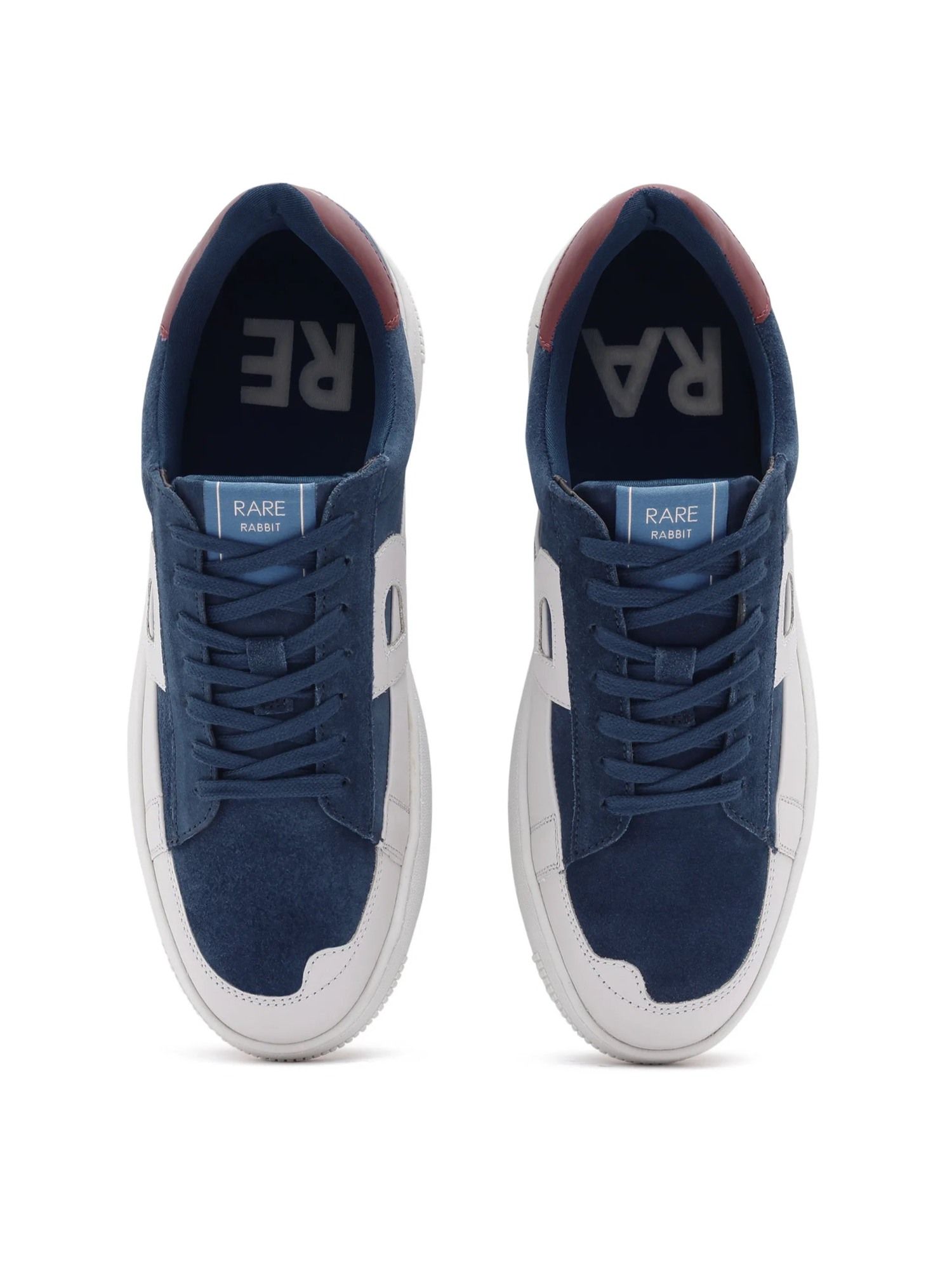 Buy Rare Rabbit Terra Blue & White Genuine Leather Sneaker Online