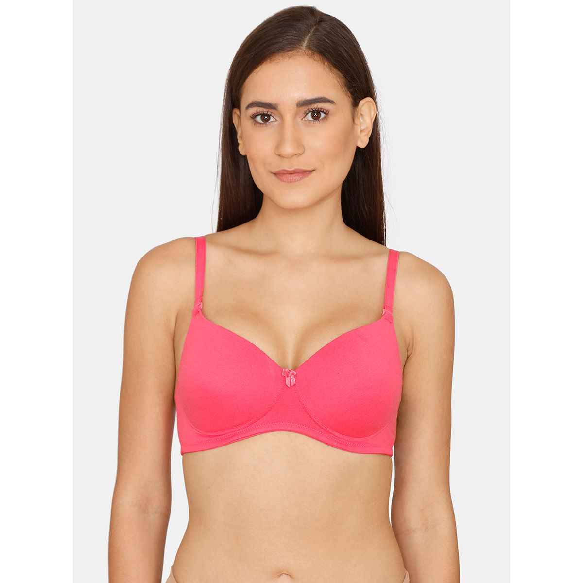 Buy Zivame Padded Wired 3/4th Coverage T-Shirt Bra - Rouge Red at