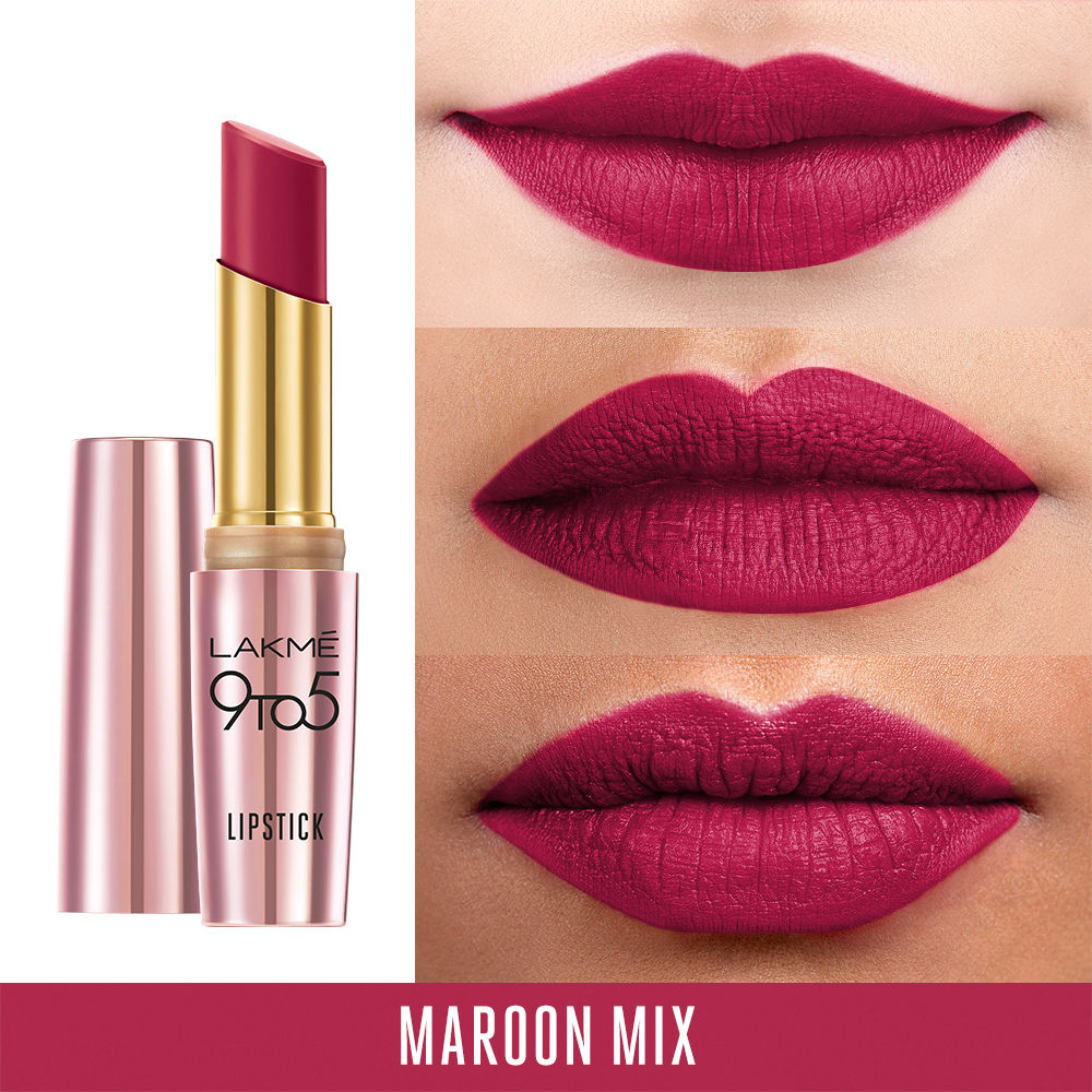 lakme 9 to 5 maroon mix review