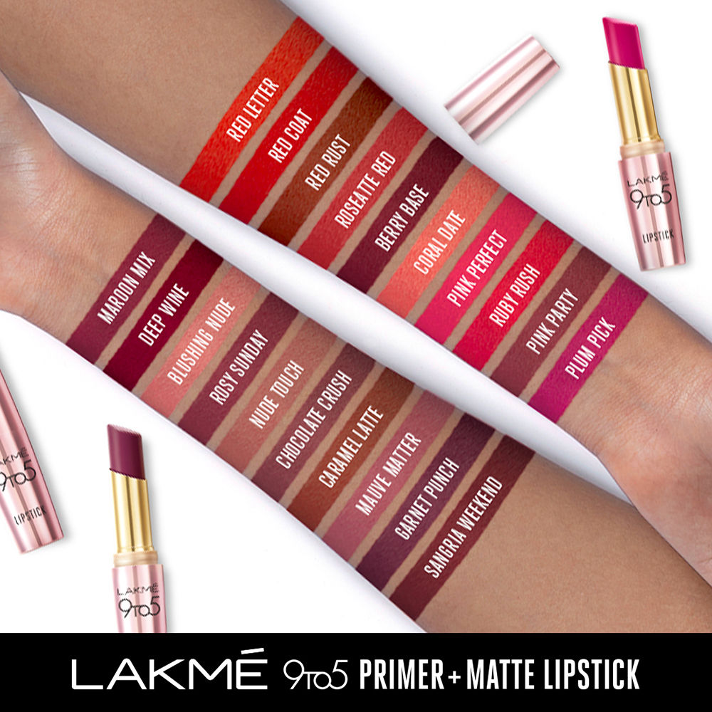 lakme 9to5 lipstick maroon mix