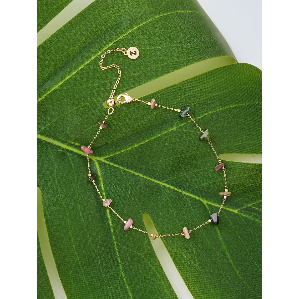 Accessorize London Real Gold Plated Multi Z Healing Stone Anklet Buy