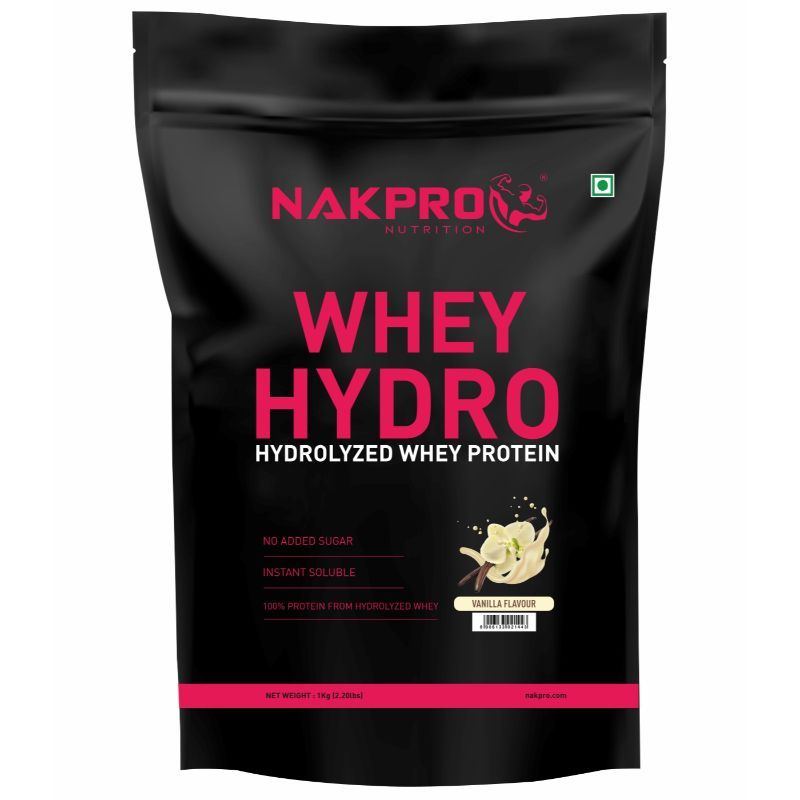 NAKPRO Hydro Whey Protein Hydrolyzed Supplement Powder - Vanilla