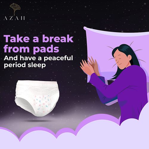 Azah Ultra-Absorbent Disposable Period Panties, Heavy Flow Period Panties, 360 Leak-Proof, Overnight Napkins, 600ml Absorption, Postpartum Panty, Soft & Breathable