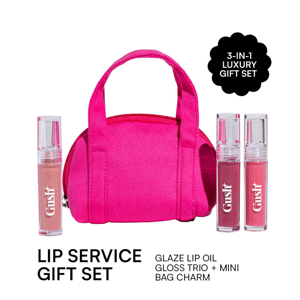 Gush Beauty Lip Service - Glaze Lip Oil Gloss 3-In-1 Gift Set For Women