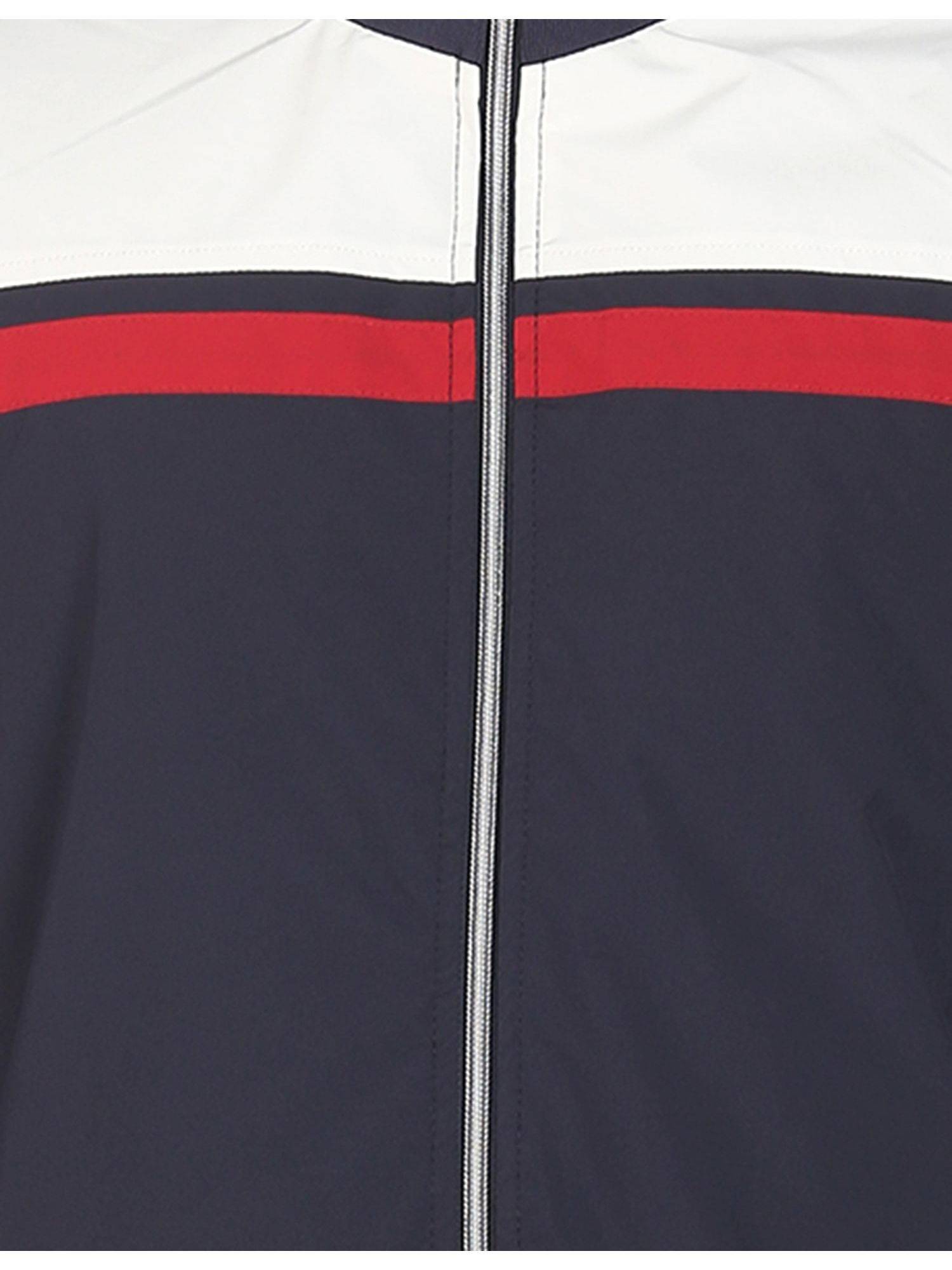 Buy Arrow Sports Men Navy High Neck Colorblock Bomber Jacket Online