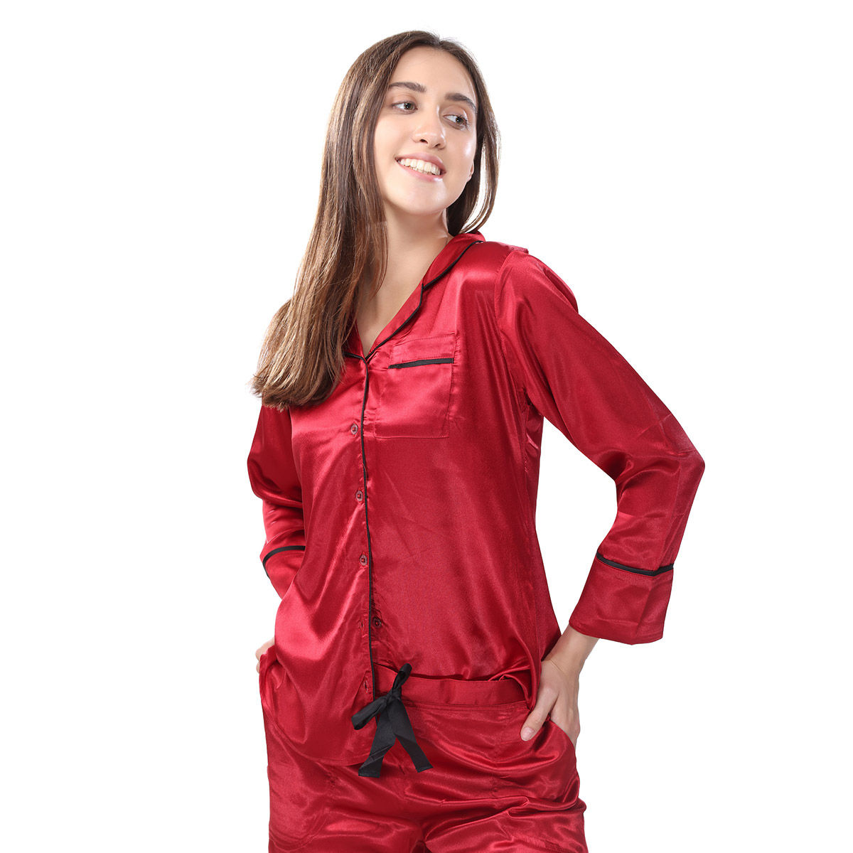 Satin red pjs hot sale