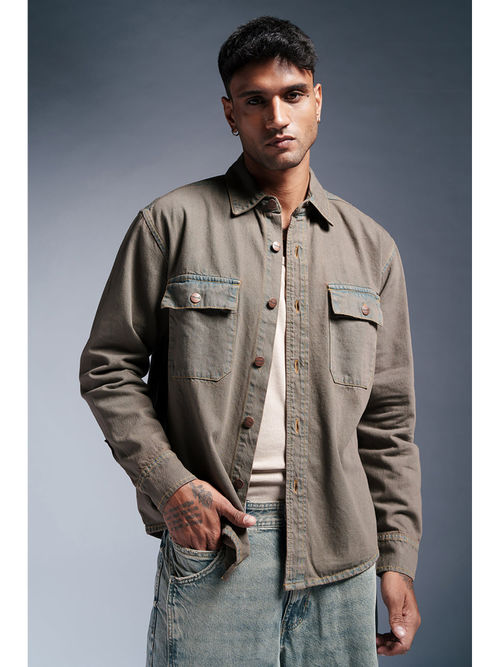 FREAKINS Dusty Trail Brown Mens Denim Jacket