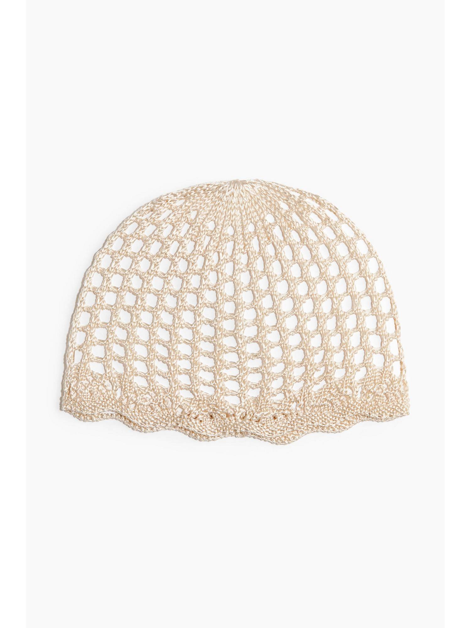 H&M Women Beige Crochet-Look Hat