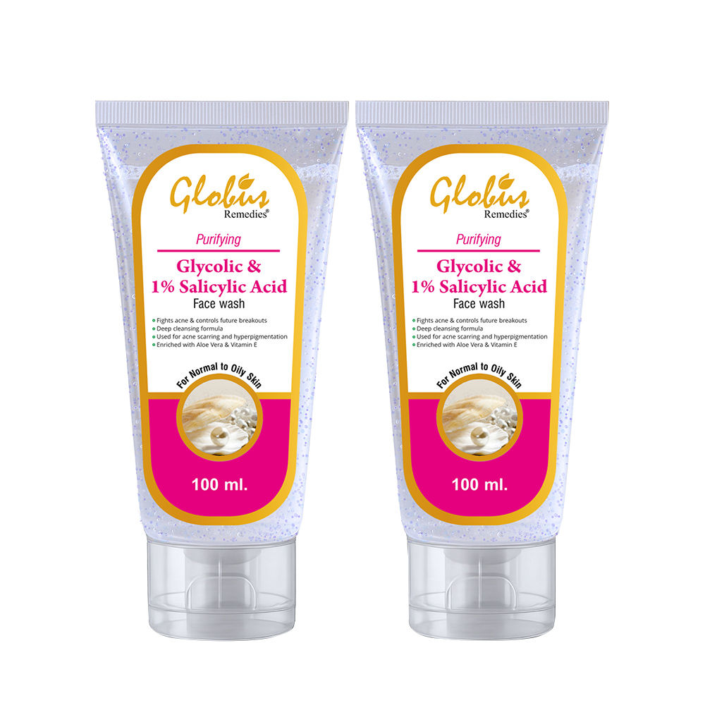 Globus Remedies Glycolic Acid And Salicylic Acid Face Wash (Pack Of 2)