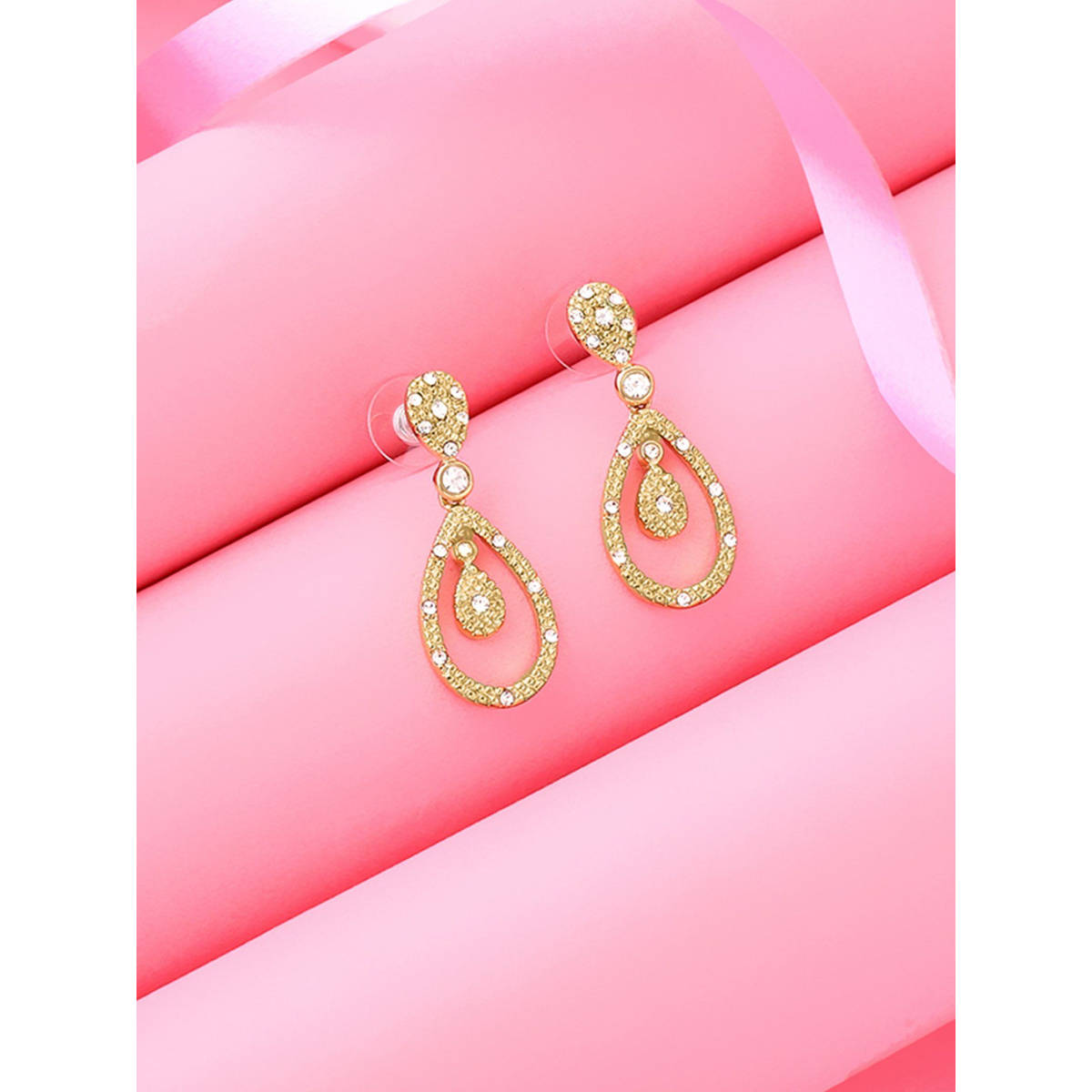 Estele Gold Plated Gorgeous Earrings with Crystals for women