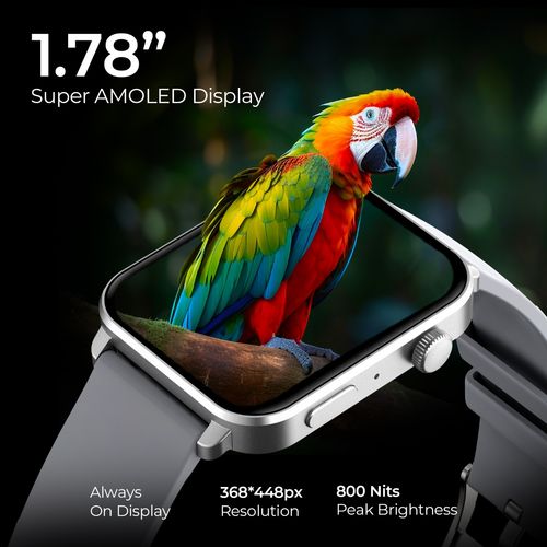 beatXP Unbound Super Amoled Display, Bluetooth Calling Smartwatch  Silver