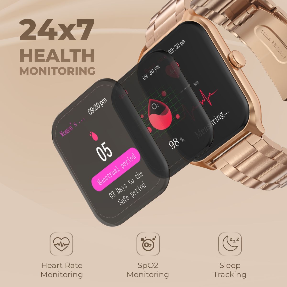 Buy beatXP Marv Sense 1.96'' HD Display BT Calling, Metal Body