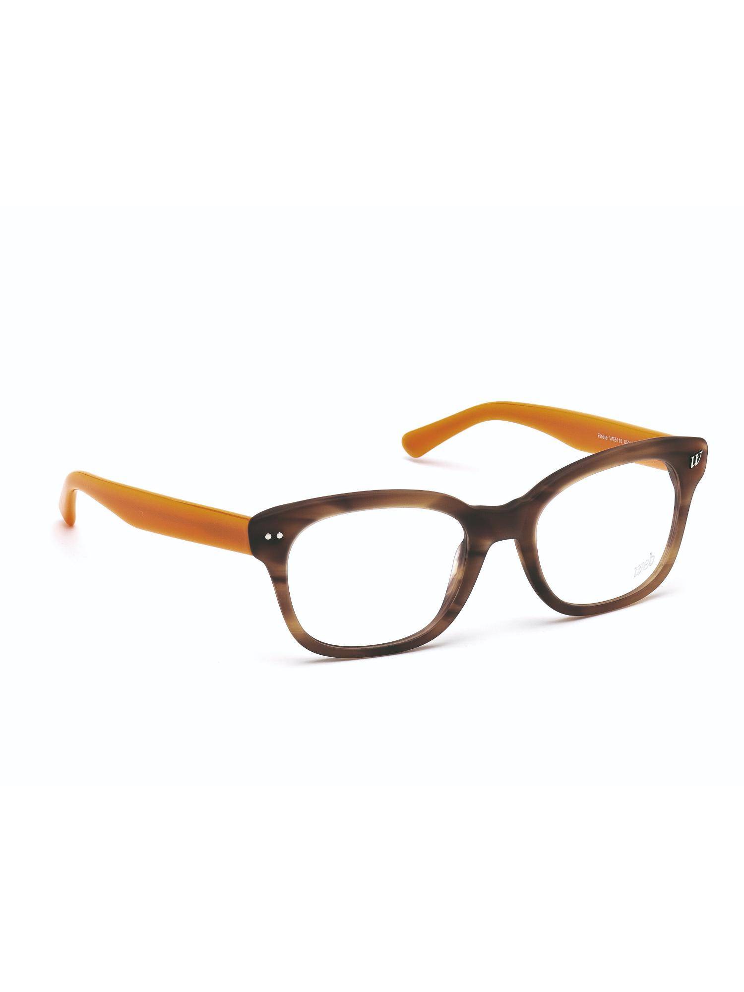 Web Eyewear Brown Acetate Full Rim Aviator Men Frames (54)