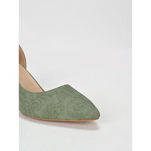 Court Shoes Olive Green Suede Heels Buy SCENTRA Helena