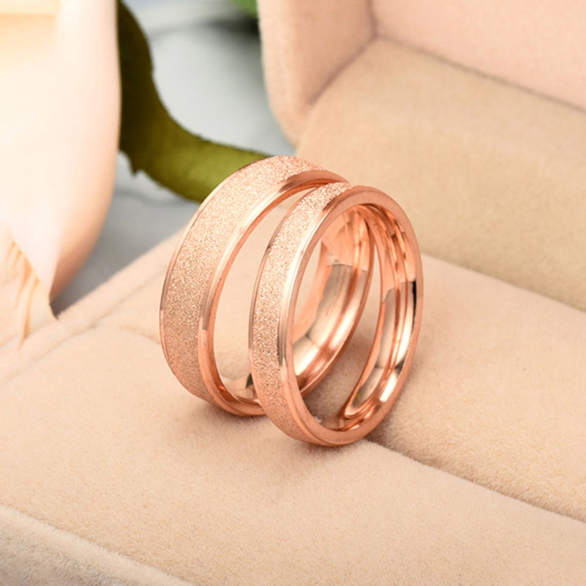 Two Band 1 Carat Zirconia CZ Zircon Engagement Ring Set for Women Rose Gold  Color Wedding Rings Jewelry Gift price in UAE | Amazon UAE | kanbkam
