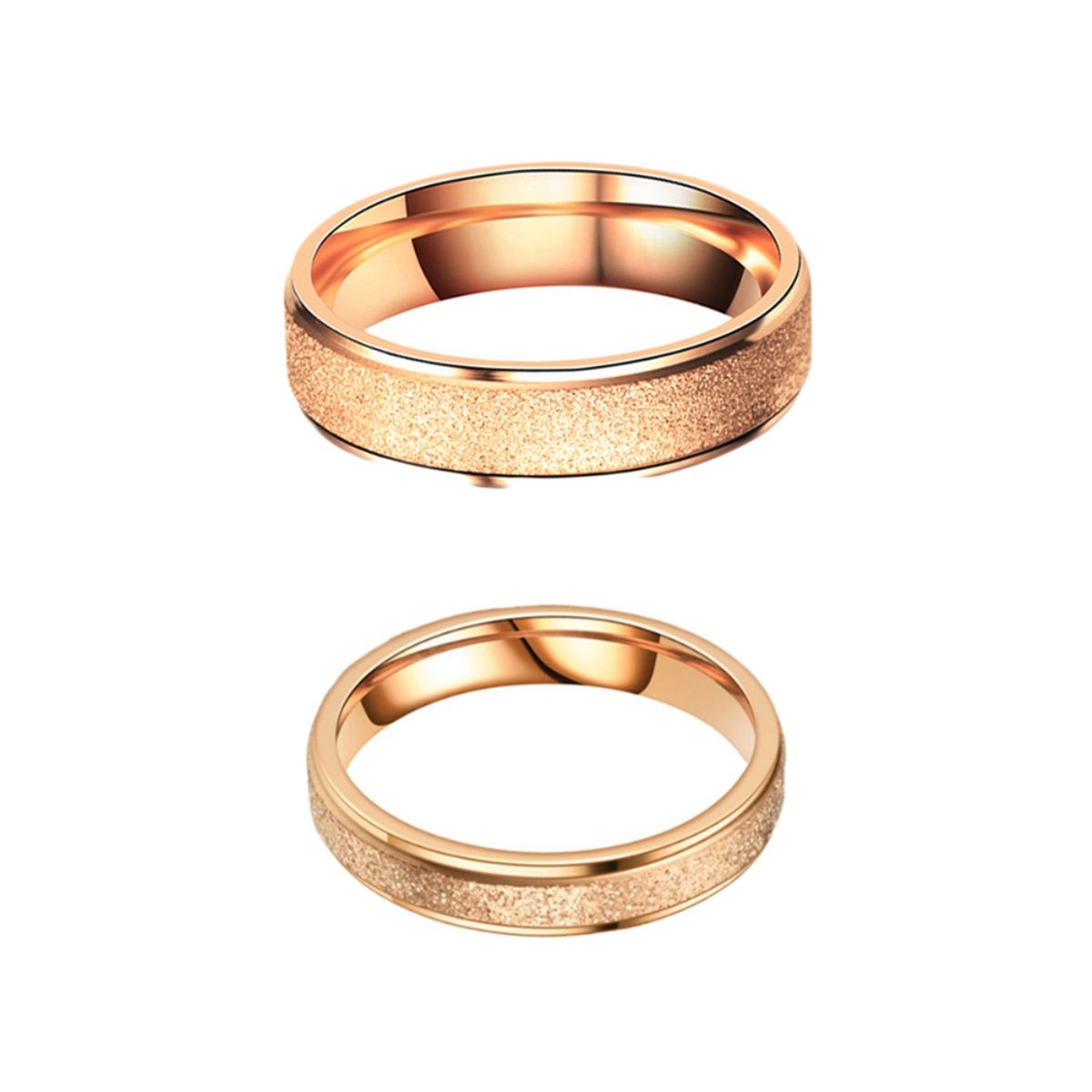 Buy Peora Stainless Steel Thick Black Rose Gold Heart Design Couple Band  Rings for Men Women (PFCCR65) Online