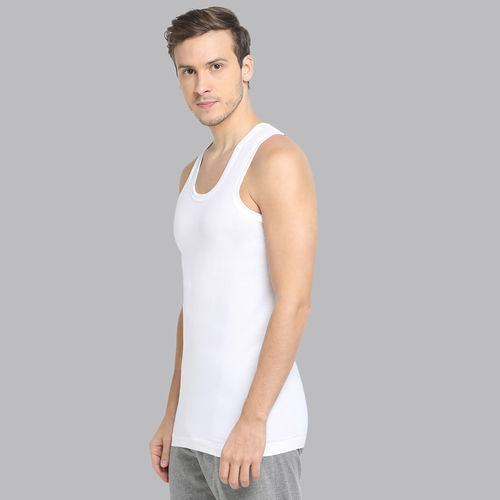 Dixcy Scott Mens Ribbed Vest Body Fit Solid Innerwear (Pack Of 2) (L)