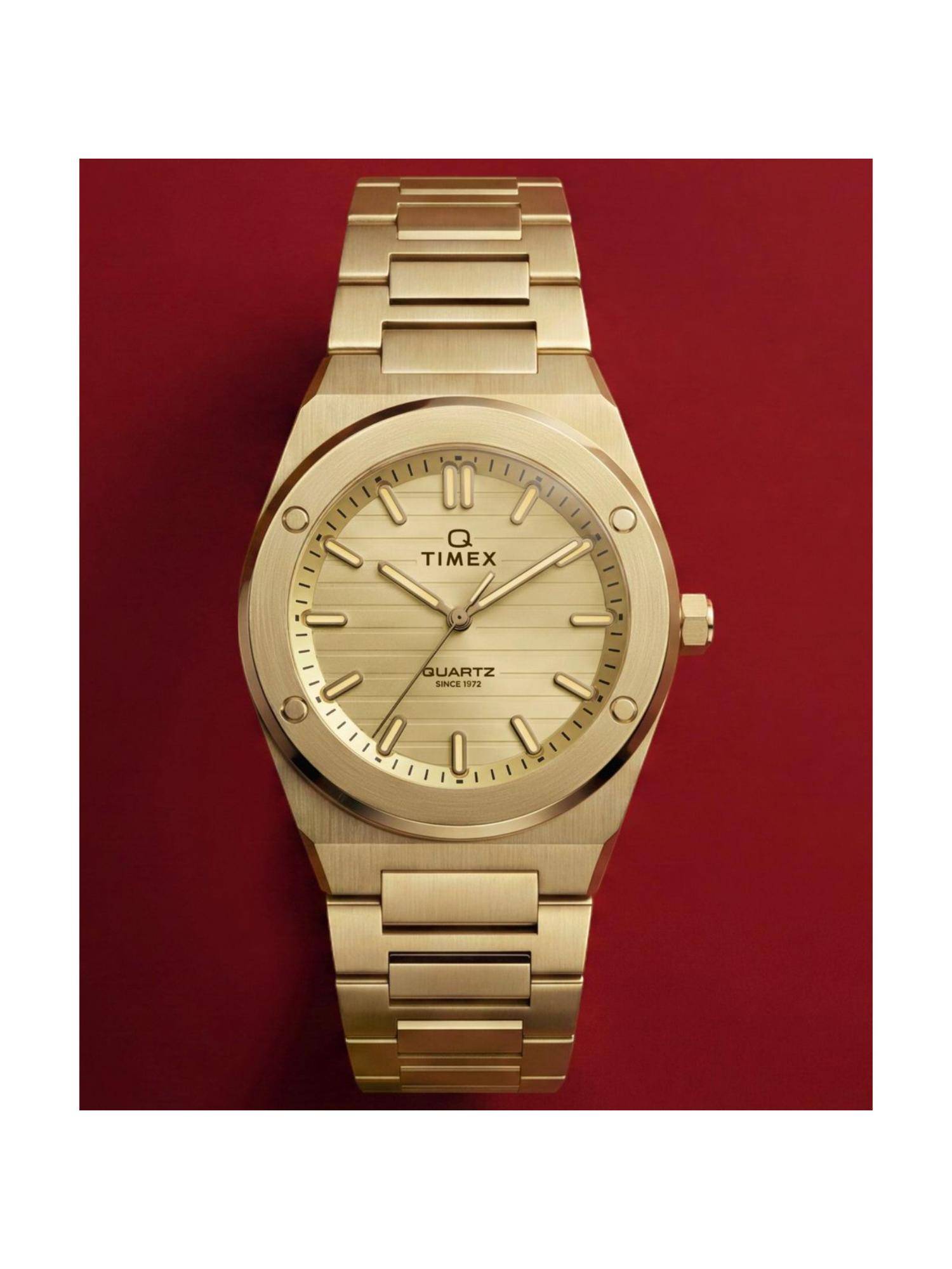 Buy Timex Q Round Gold Dial Analog Women Watch (Tw2Y82000Uj) (M