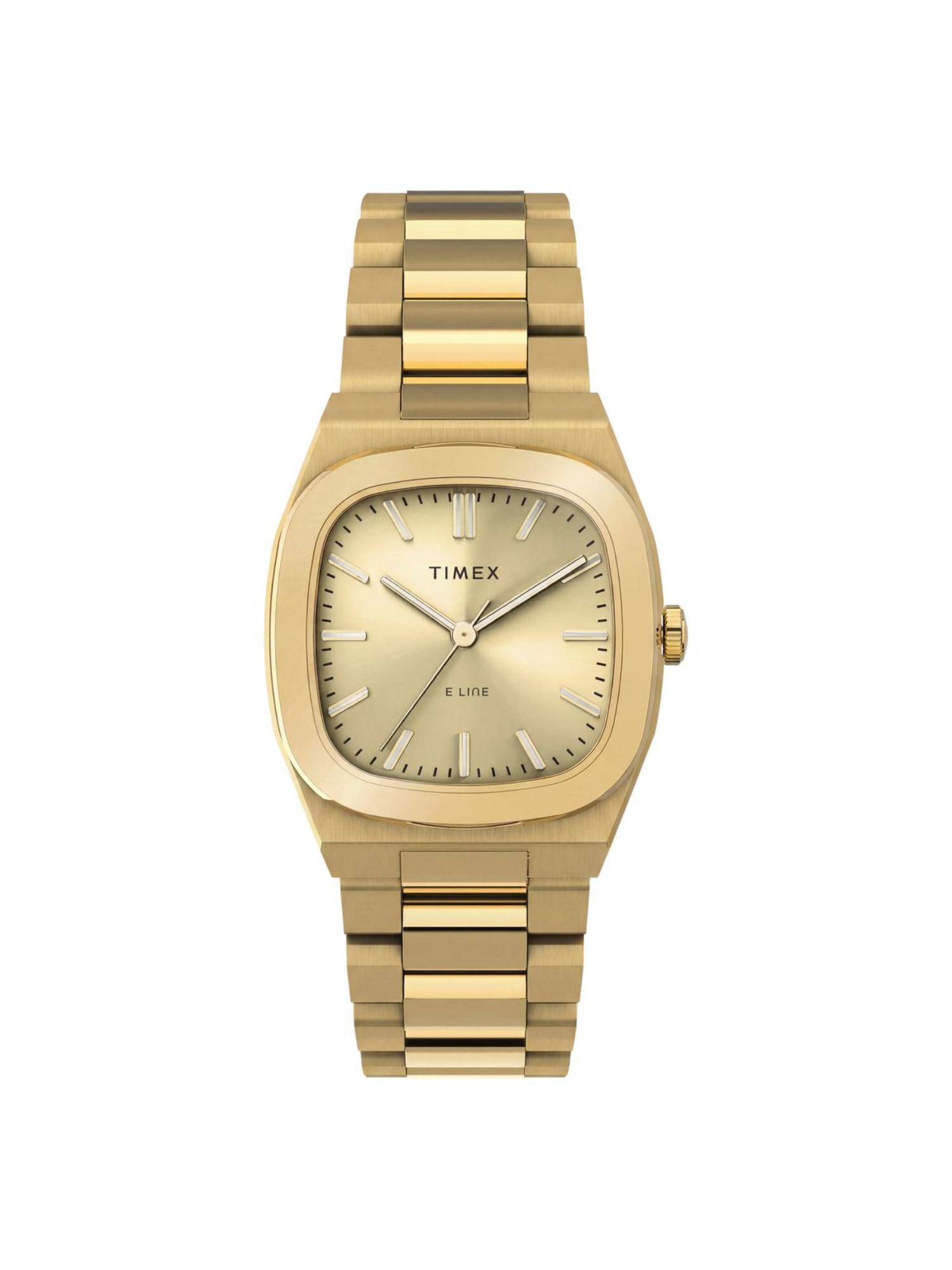 Timex Square Champagne Gold Dial Analog Women Watch (Tw6A00900Uj) (M)