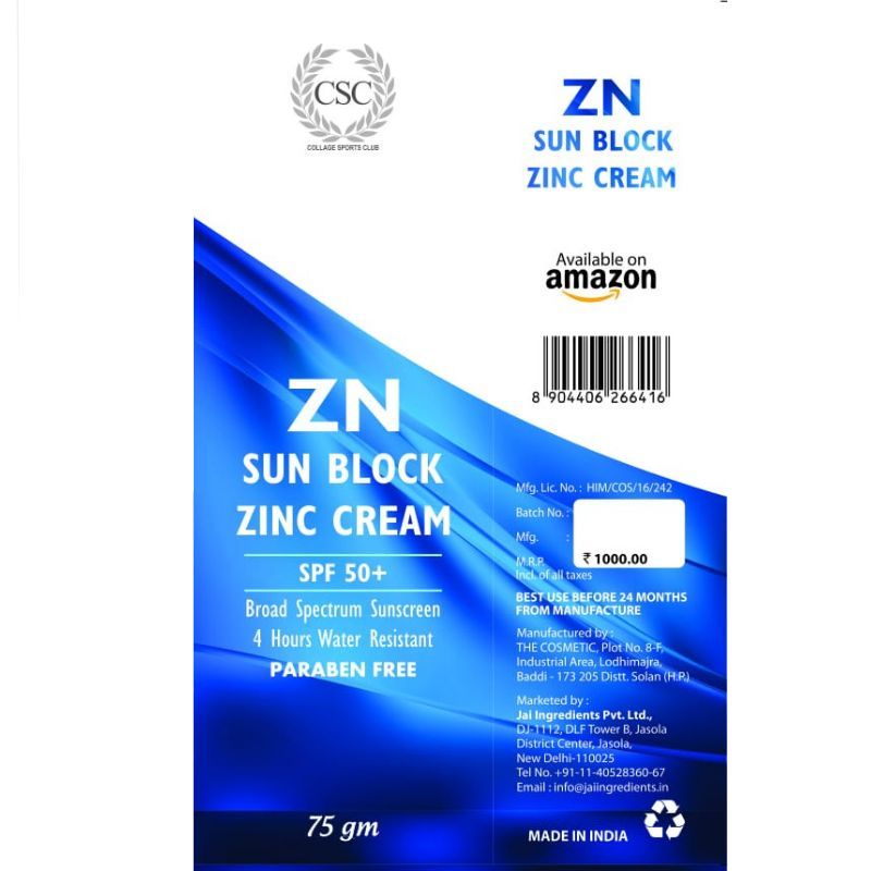 zinc oxide paste sunscreen