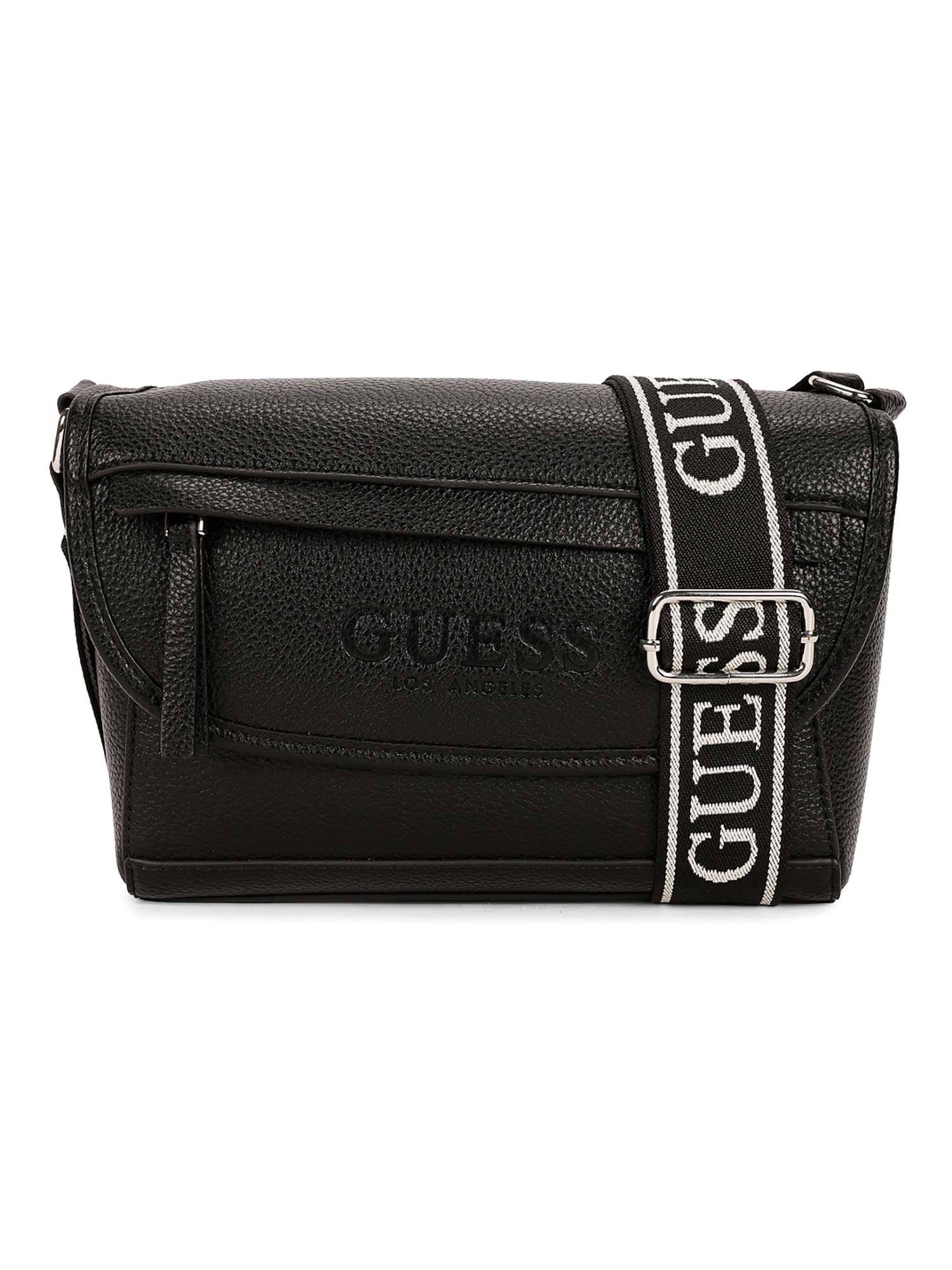 Guess Black PU Solid MEN Cross Body