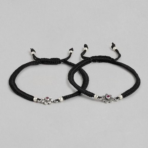 ZAVYA Black Thread Flower Charms 925 Silver Anklets Sterling Silver Anklet  Price in India - Buy ZAVYA Black Thread Flower Charms 925 Silver Anklets  Sterling Silver Anklet Online at Best Prices in