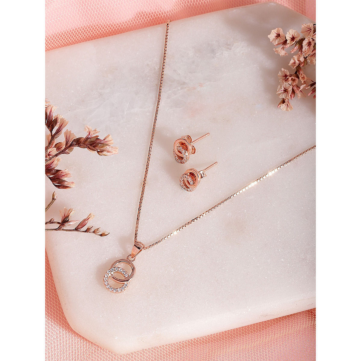 Pink Sapphire Heart Necklace, Ring and Drop Earrings Set in 10K Rose Gold |  Zales
