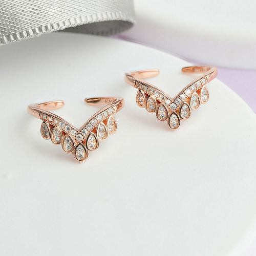 Zavya Crown Rose Gold 925 Silver Toe Ring