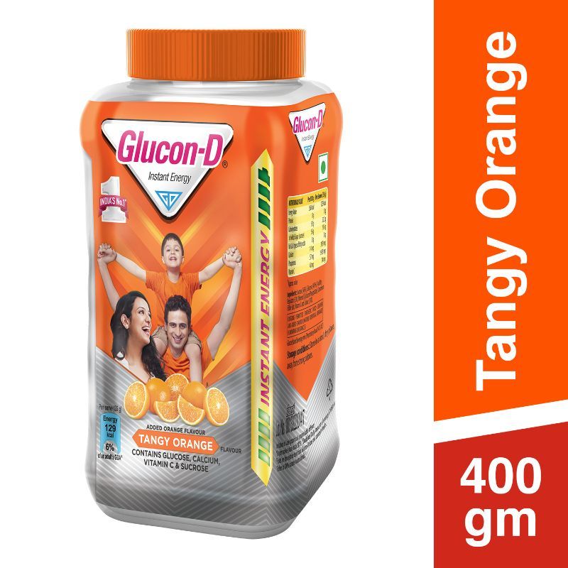 Glucon D Instant Energy Health Drink Tangy Orange - Jar