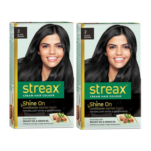 Streax Hair Colour - Black Brown 2 Pack Of 2: Buy Streax Hair Colour -  Black Brown 2 Pack Of 2 Online at Best Price in India | Nykaa