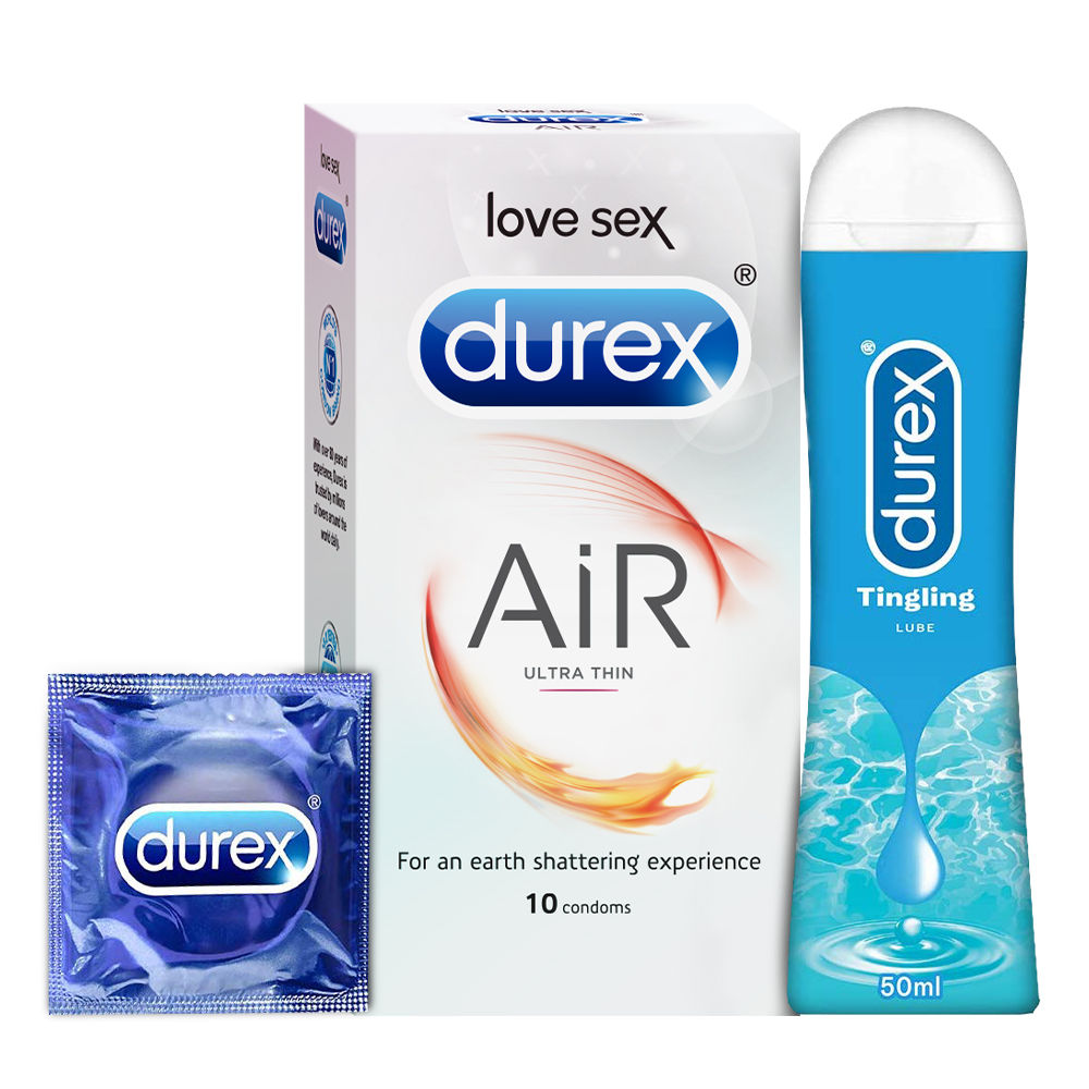 Durex Ultra Thin Air Condoms - 10Pcs with Tingling Lubricant Gel