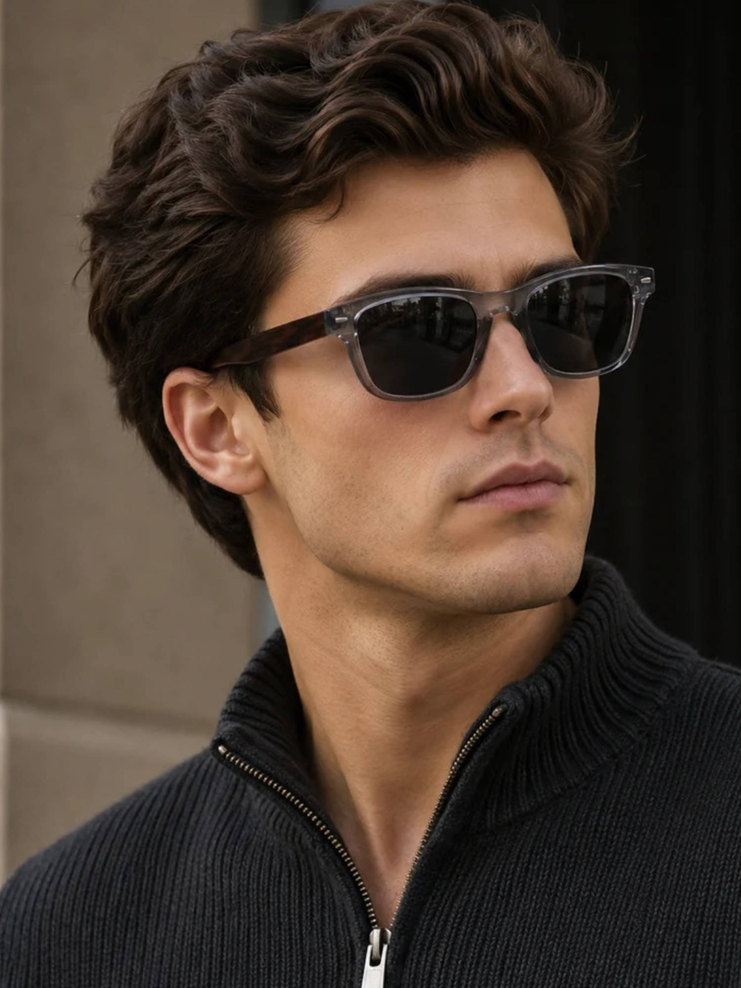 Zaadran Unisex UV Protection Black Lens Sunglasses (Bhutan-Black) (54)