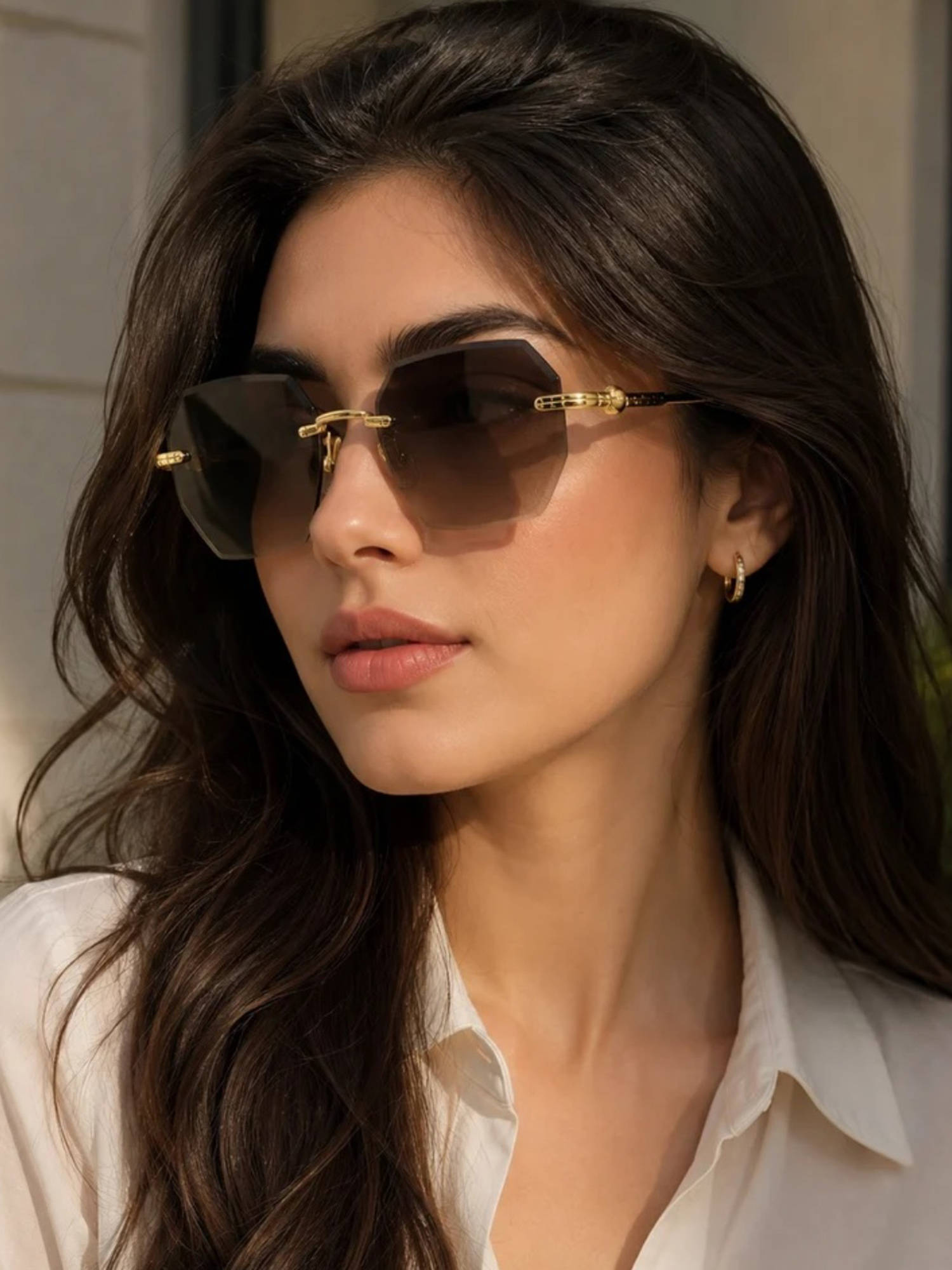 Zaadran Unisex UV Protection Brown Lens Sunglasses (Dominica-Gldn Brown) (56)