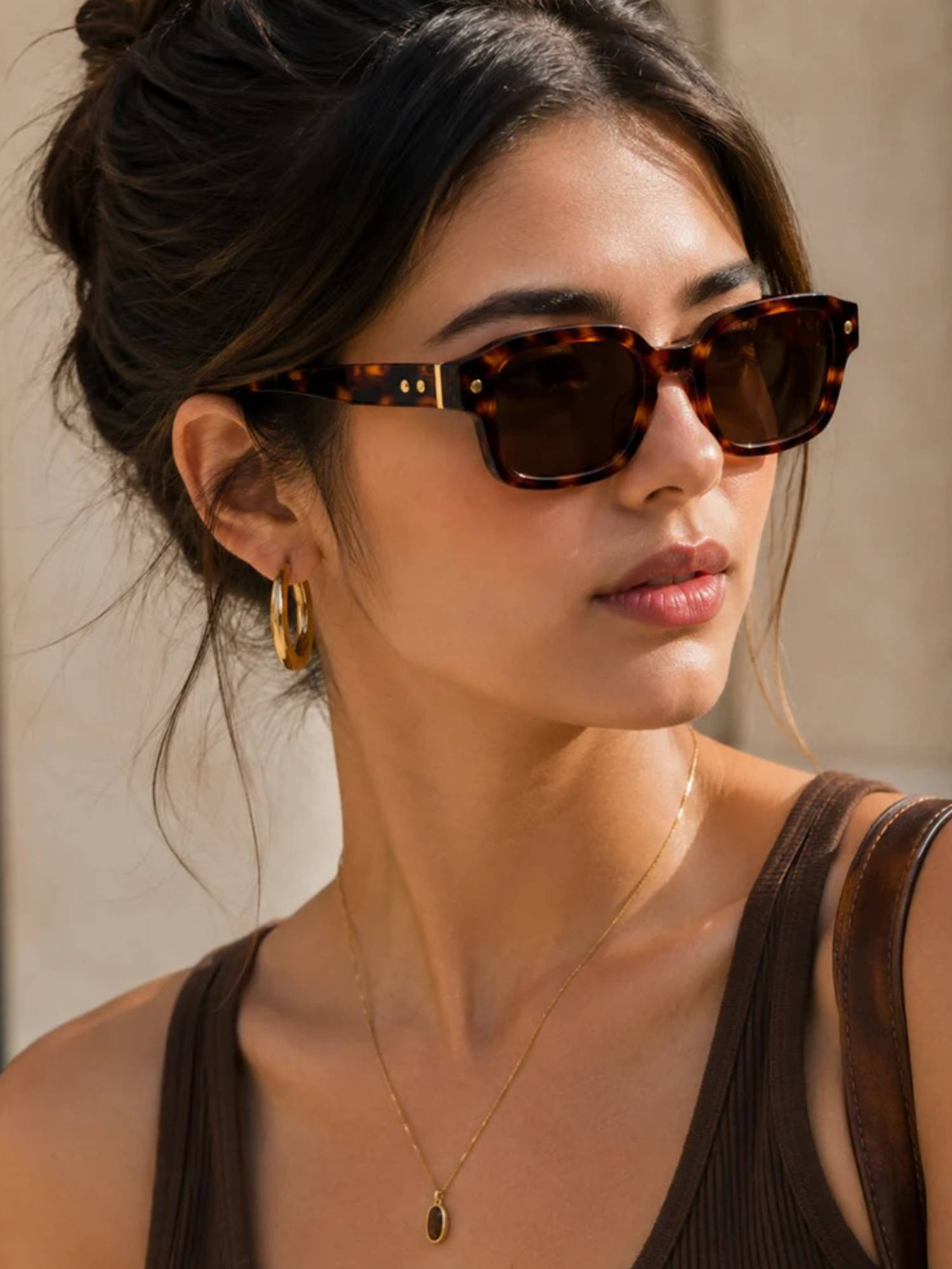Zaadran Unisex UV Protection Brown Lens Sunglasses (Gld Coast-Trtoise) (56)