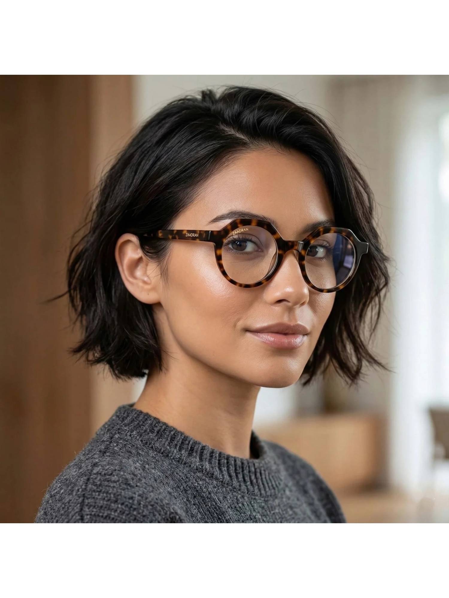 Zaadran Unisex UV Protection Clear Lens Sunglasses (Latvia-Leopard) (54)