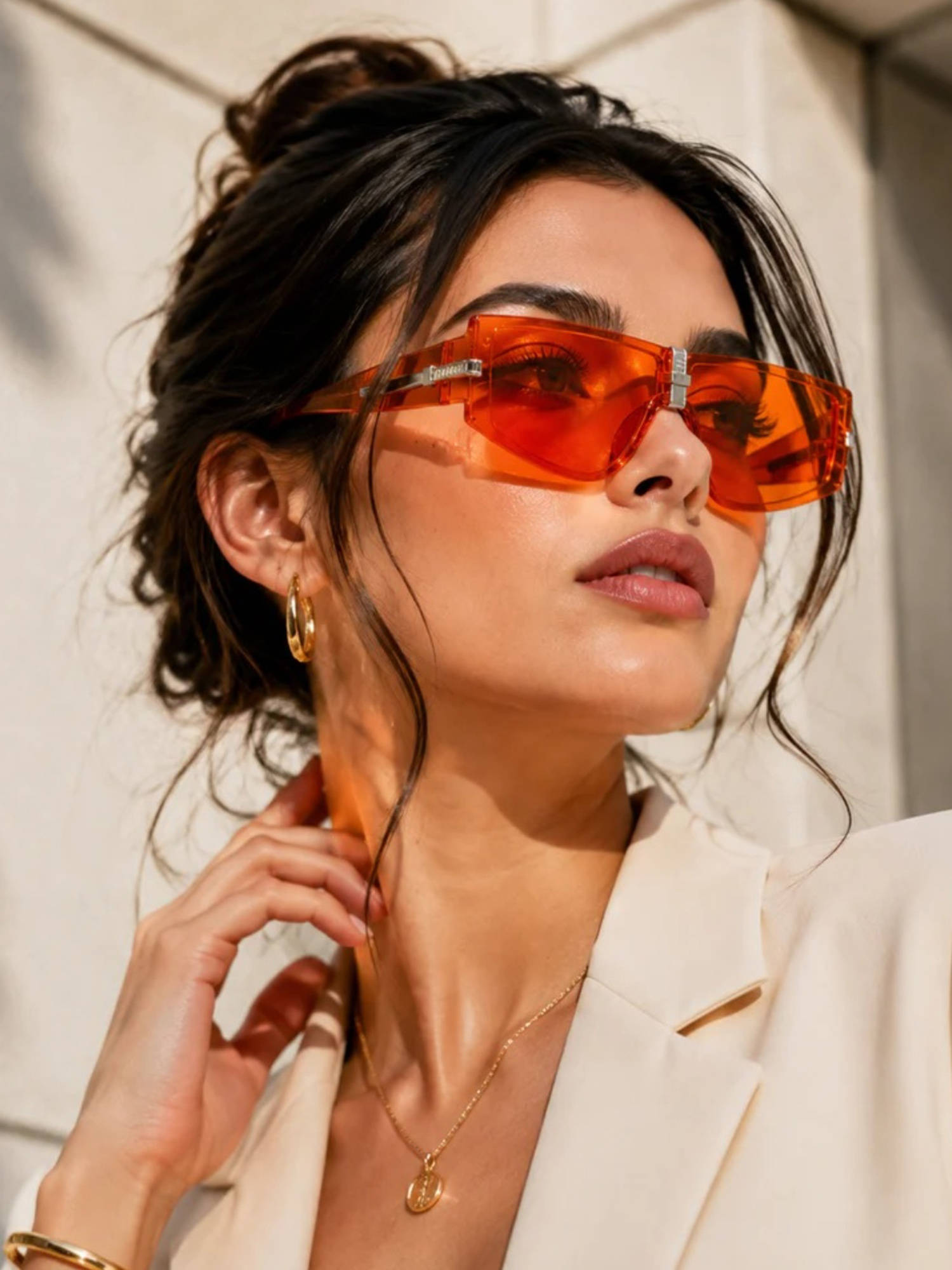 Zaadran Unisex UV Protection Orange Lens Sunglasses (Portland-Green) (56)