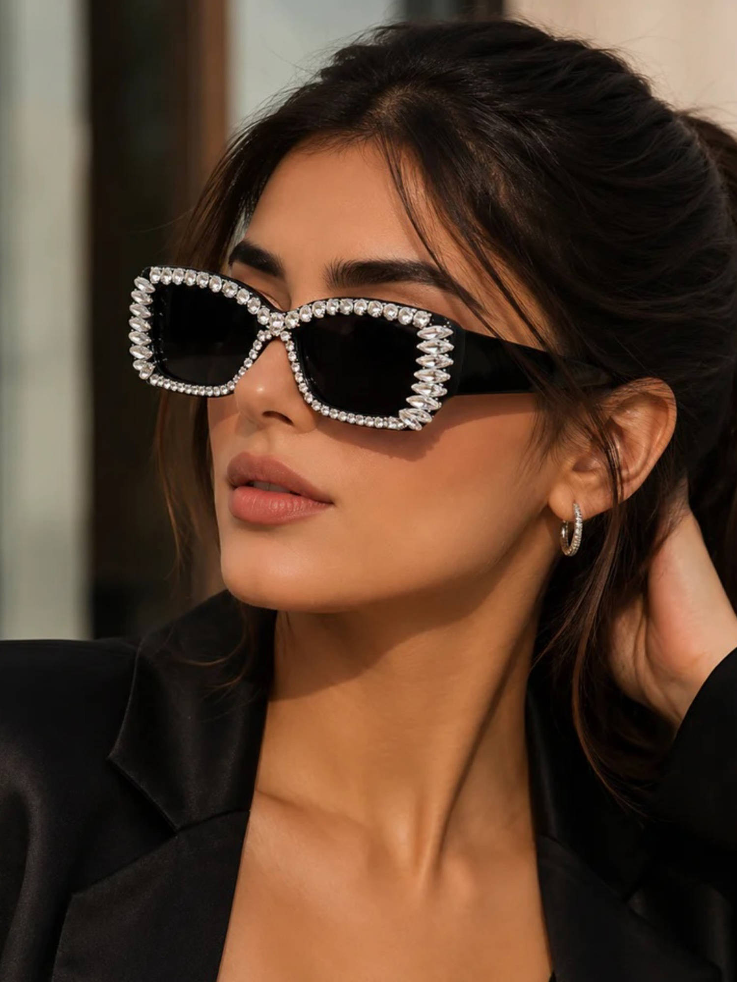Zaadran Women UV Protection Black Lens Sunglasses (Royal Knot-Brown) (56)