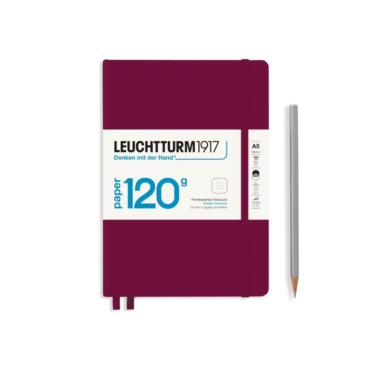 Leuchtturm1917 120G Edition Medium A5-Size Hard Cover Notebook (Dotted) - Port Red