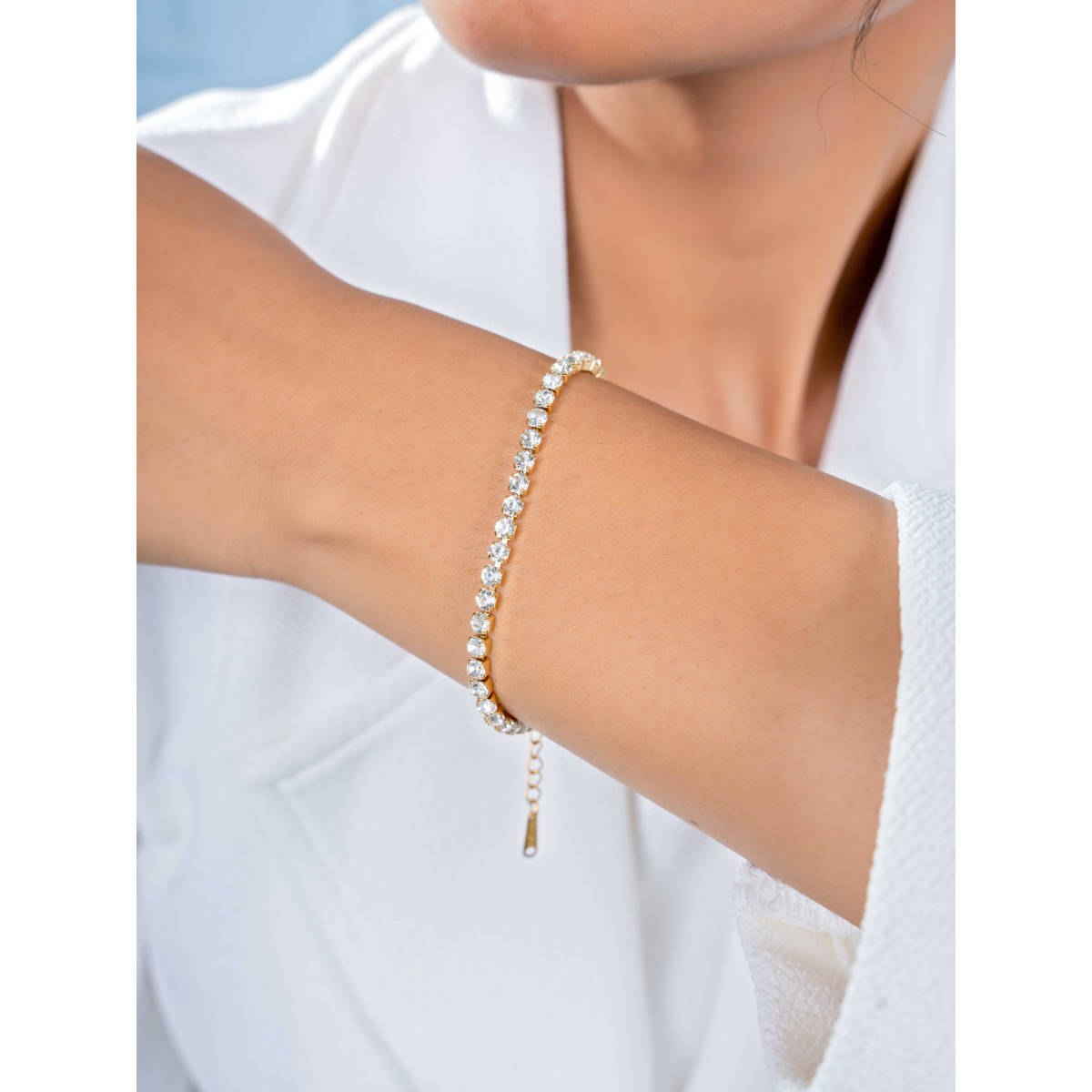 Johori White Brass Stones Bracelet