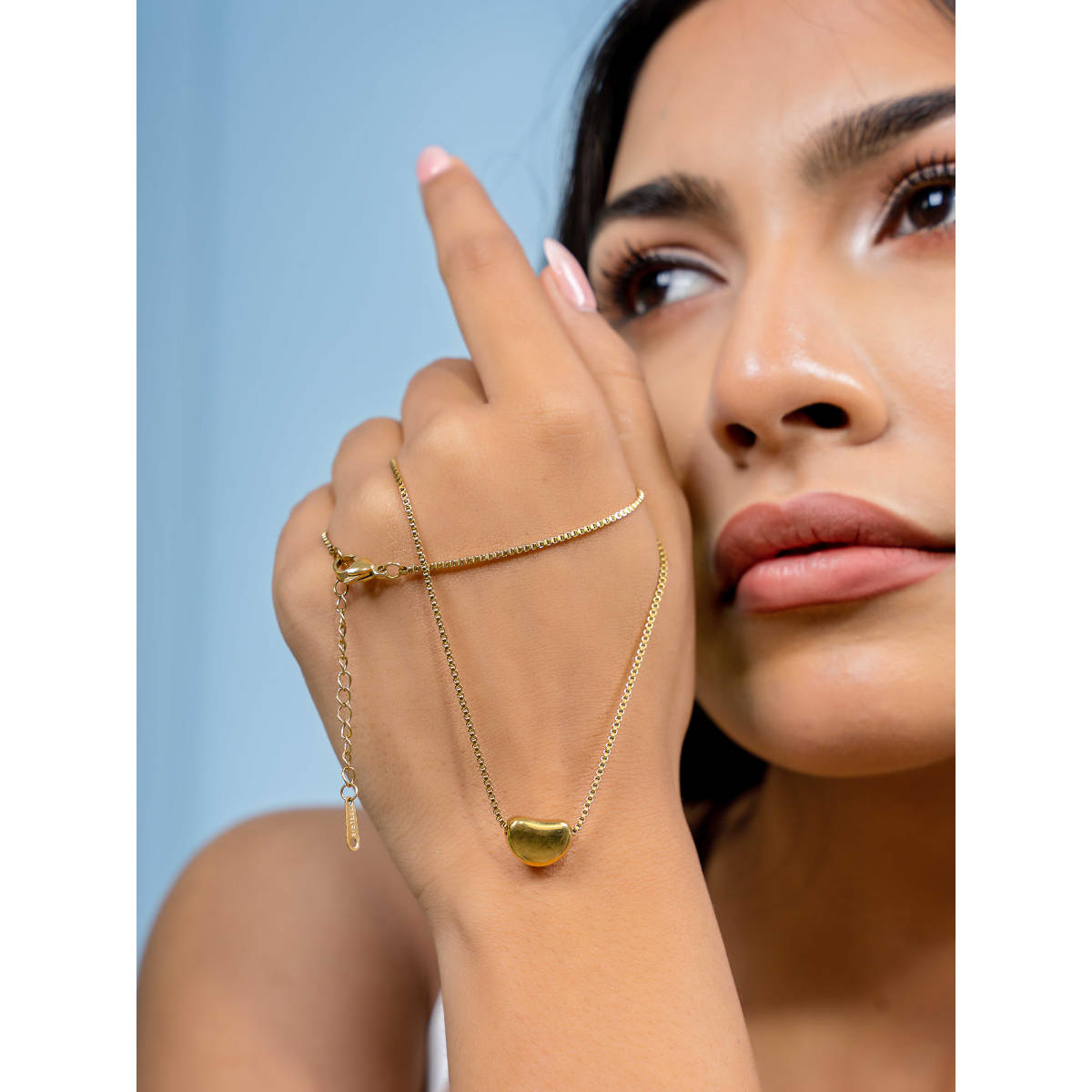 Johori Gold Brass Statement Necklace