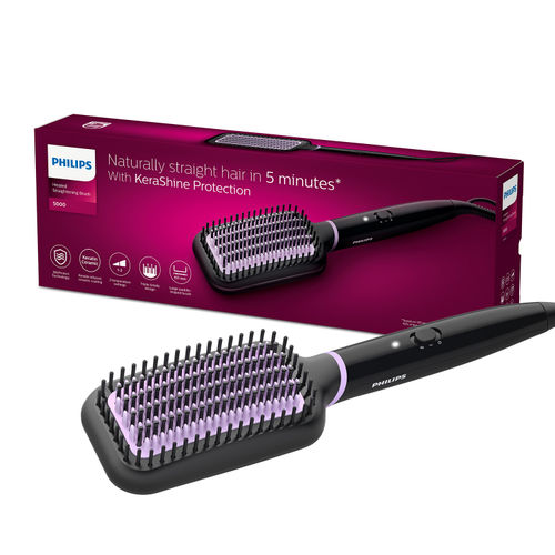 Philips Hair Straightener Brush Naturally Straight Hair in