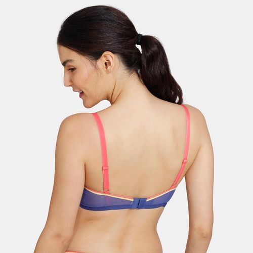 Buy Zivame Desi Kitsch Padded Non Wired Full Coverage Cami Bra - Sodalite  Blue at Rs.448 online