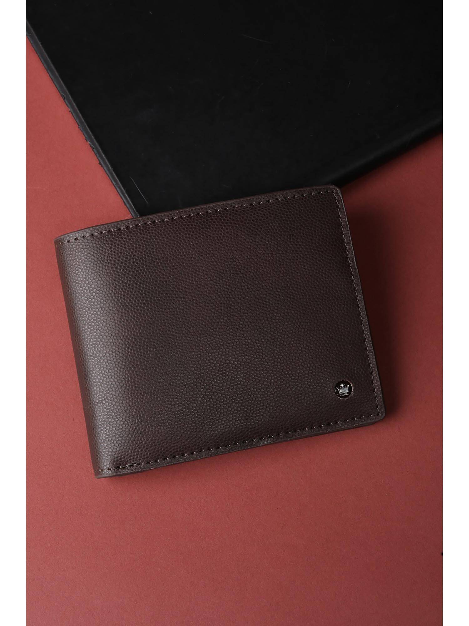 Louis Philippe Men Brown Textured Leather Wallet