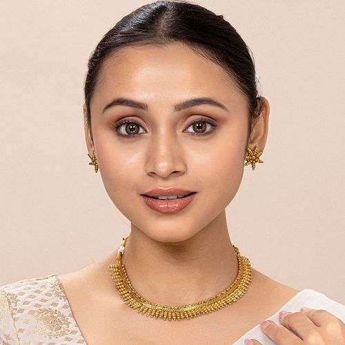 Buy Peora Traditional Gold Plated Maharani Necklace Earring South - Main Image