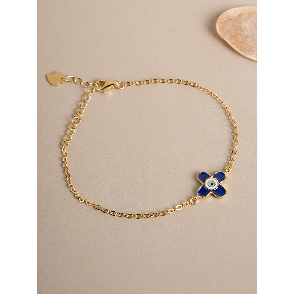 Palmonas 925 Sterling Silver Evil Eye Clover Waterproof & Anti Tarnish Bracelet For Women